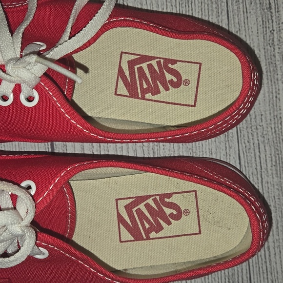 Vans Women's or Men's Authentic Shoes Red and White Size 7 Women / 5.5 Men - Picture 11 of 14